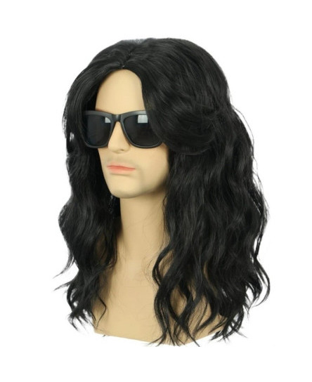 Long Black Role-Playing Wig Halloween Costume Wig Full Head Men Synthetic Wig UK